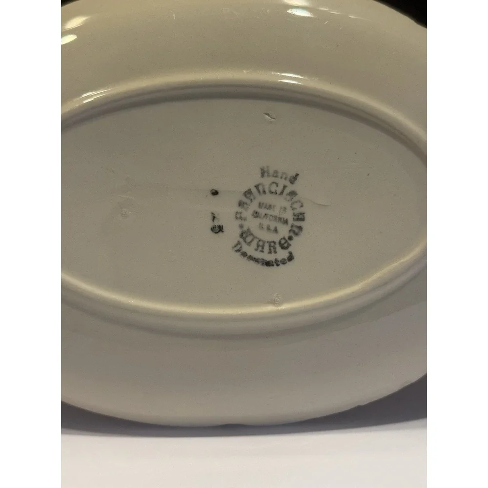 Franciscan Apple Gravy Boat With Underplate Hand Decorated USA Vintage